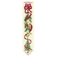 Le Bonheur des Dames bookmark counted cross stitch kit "Winter Ribbon", 5x20cm, DIY