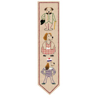 Le Bonheur des Dames Lesezeichen Freestyle Stickpackung "Hunde", Bild gedruckt, 5x20cm