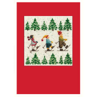 Le Bonheur des Dames Juego de 2 tarjetas de felicitación kit de punto de cruz contado "Skier", 10,5x15cm