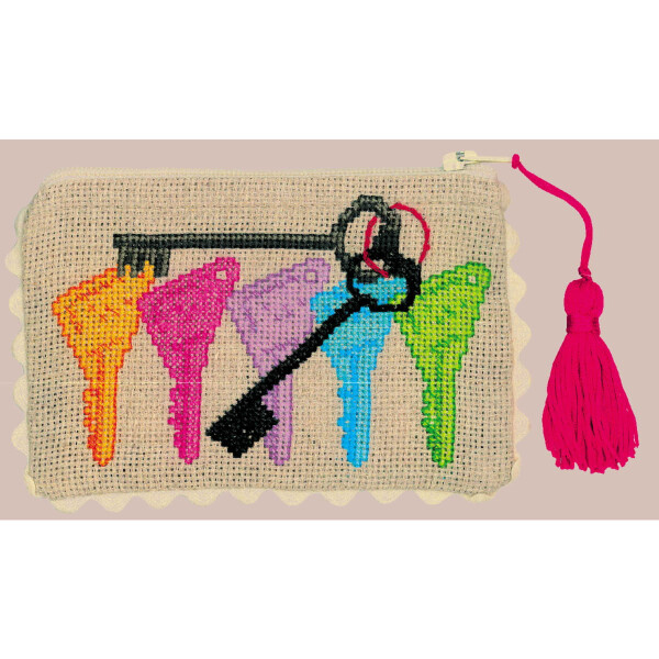 Le Bonheur des Dames bag counted cross stitch kit "Key Box", 14,5x10,5cm, DIY
