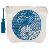 Le Bonheur des Dames bag counted cross stitch kit "Pochette Yin And Yang", 15x12x4,5cm, DIY