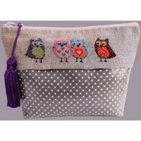 Le Bonheur des Dames bag counted petit point kit "Case Owls", 18x11x7cm, DIY