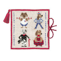 Le Bonheur des Dames needle case counted cross stitch kit "Dogs", 10,5x10,5cm, DIY