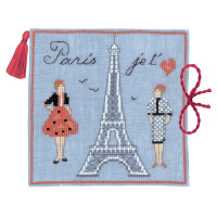 Trousse à aiguilles Le Bonheur des Dames au point compté "Tour Eiffel", 12x12cm
