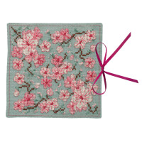 Caja de agujas Le Bonheur des Dames kit de punto de cruz contado "Sakura", 11x11cm