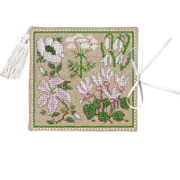 Le Bonheur des Dames needle case counted cross stitch kit "White Flowers", 11x11cm, DIY
