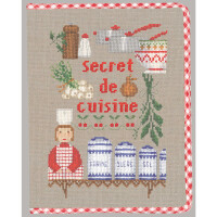 Le Bonheur des Dames cubierta de cuaderno kit de punto de cruz contado "Secretos de cocina", 17x22cm