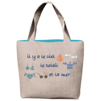 Borsa Le Bonheur des Dames contato kit punto croce "Beach Bag", 31x33x8cm