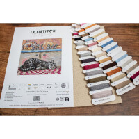 Letistitch counted cross stitch kit "When The Cat Sleeps", 27x27cm, DIY