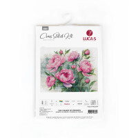 Luca-S counted cross stitch kit "The Charm of Peonies", 29x22cm, DIY