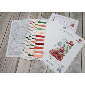 Luca-S counted cross stitch kit "The Field Poppies", 20x32cm, DIY