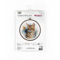 Luca-S kit punto croce contato con telaio "Il Gatto del Bengala", 16x16cm