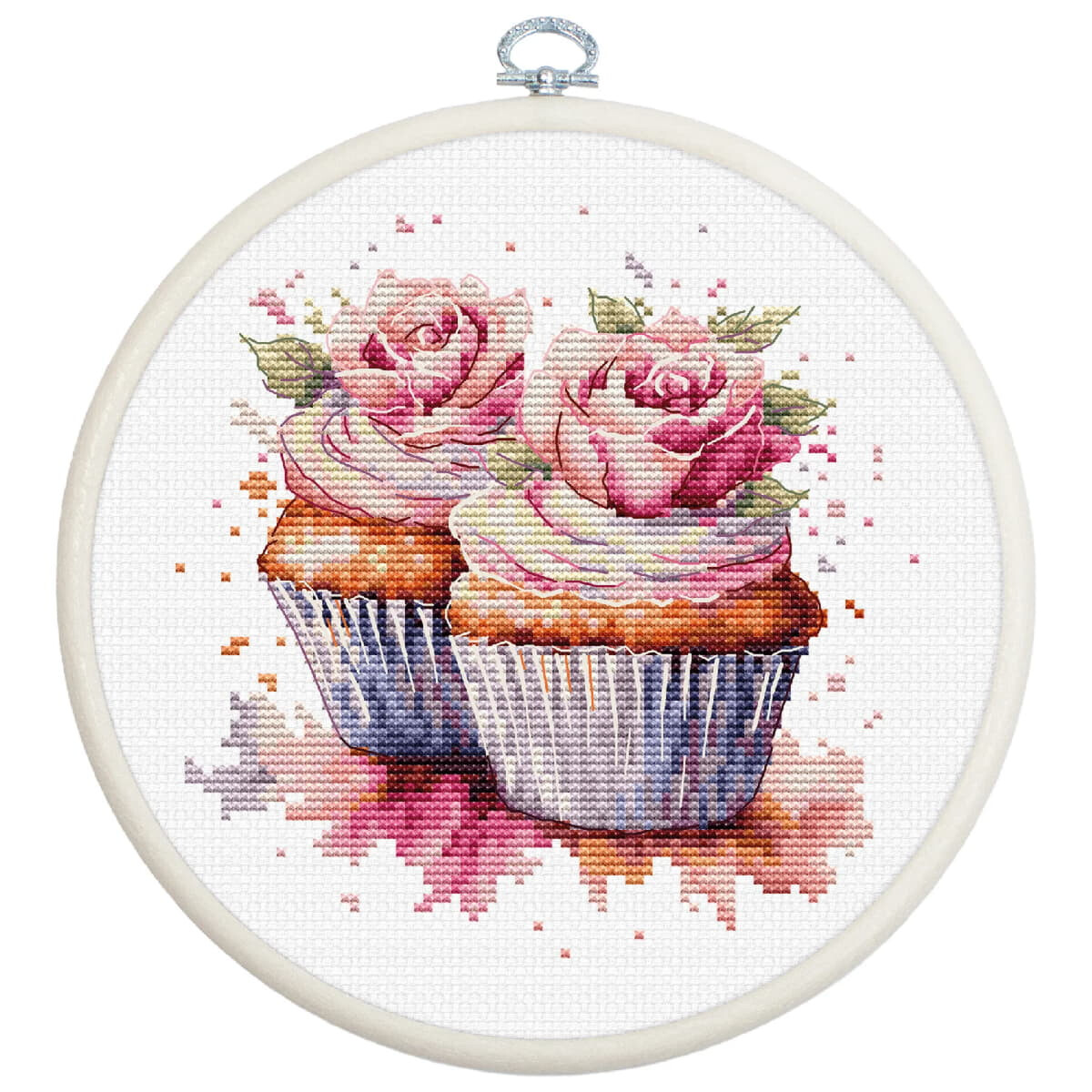 A charming cross stitch artwork from an embroidery kit by...