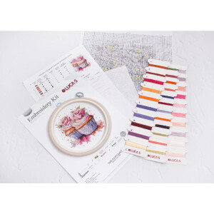 Luca-S counted cross stitch kit with hoop "The Cupcakes", 12x12cm, DIY