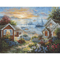 Luca-S counted cross stitch kit "Gold Collection Tranquil Seafront", 44x34cm, DIY