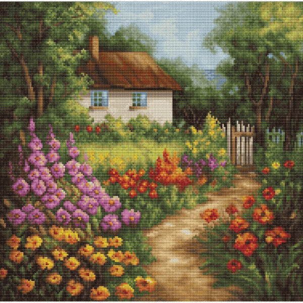 Luca-S kit punto croce contato "The Country House", 30x30cm