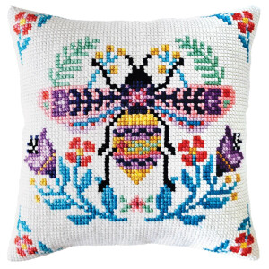 CDA stamped cross stitch kit cushion "Flower...