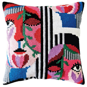 CDA stamped cross stitch kit cushion "Spring",...