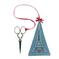 Le Bonheur des Dames Kreuzstich Stickpackung  "Scherenhalter Eiffelturm", Zählmuster, 8x12,5cm