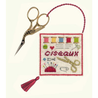 Kit de punto de cruz contado Le Bonheur des Dames "Scissor Holder Couture", 7,5x7,5cm, DIY