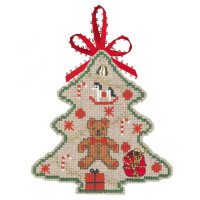 Le Bonheur des Dames counted cross stitch kit "Christmas Decoration Bear", 9x10,5cm, DIY