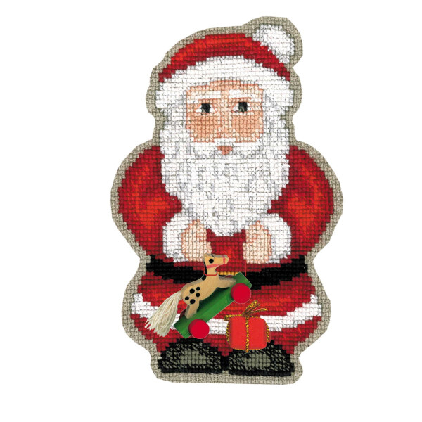 Le Bonheur des Dames counted cross stitch kit "Christmas Decoration Santa With Pony", 8x12,5cm, DIY