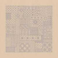 Le Bonheur des Dames stamped stitch kit "Tablecloth Sashiko", 90x90cm, DIY