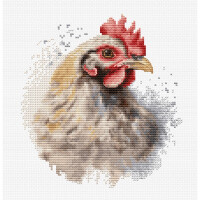 Luca-S counted cross stitch kit with hoop "The Chicken", 15x16cm, DIY