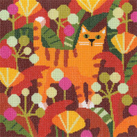 Heritage telpakket evenweave stof "Ginger Cat (L)", CZGZ1681-E, 25,5x25,5cm, DIY