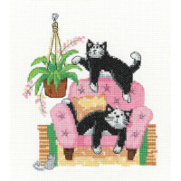 Heritage counted cross stitch kit evenweave fabric "Playful Cats (A)", CZPC1690-A, 15x17,5cm, DIY