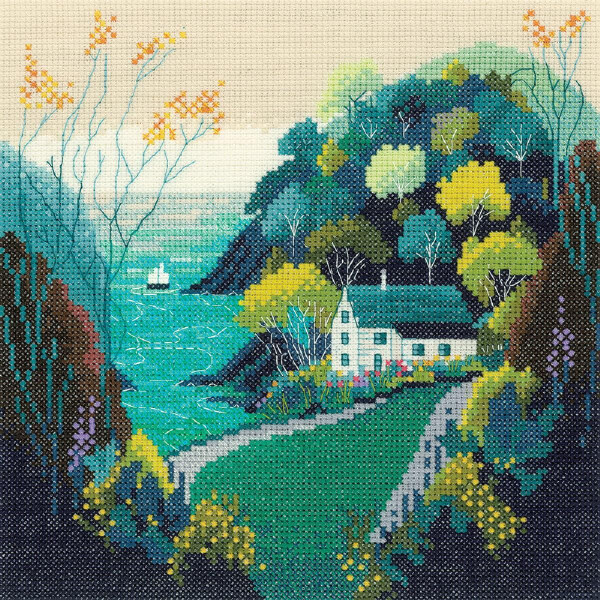 Heritage counted cross stitch kit evenweave fabric "Hidden Valley (L)", MSHV1686-E, 20,5x20,5cm, DIY