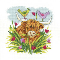 Heritage counted cross stitch kit evenweave fabric "Tulip (A)", KCTP1687-A, 14x15cm, DIY