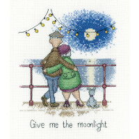 Heritage counted cross stitch kit evenweave fabric "Moonlight (A)", GYML1684-A, 14,5x18,5cm, DIY
