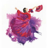 Heritage counted cross stitch kit evenweave fabric "Flamenco (L)", JWFL1683-E, 28,5x32,5cm, DIY