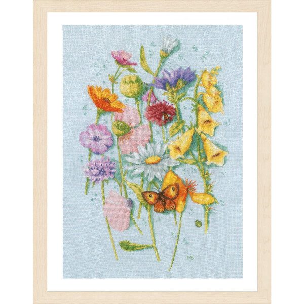 Lanarte counted cross stitch kit "One flower of each Marjolein Bastin", 34x52cm, DIY