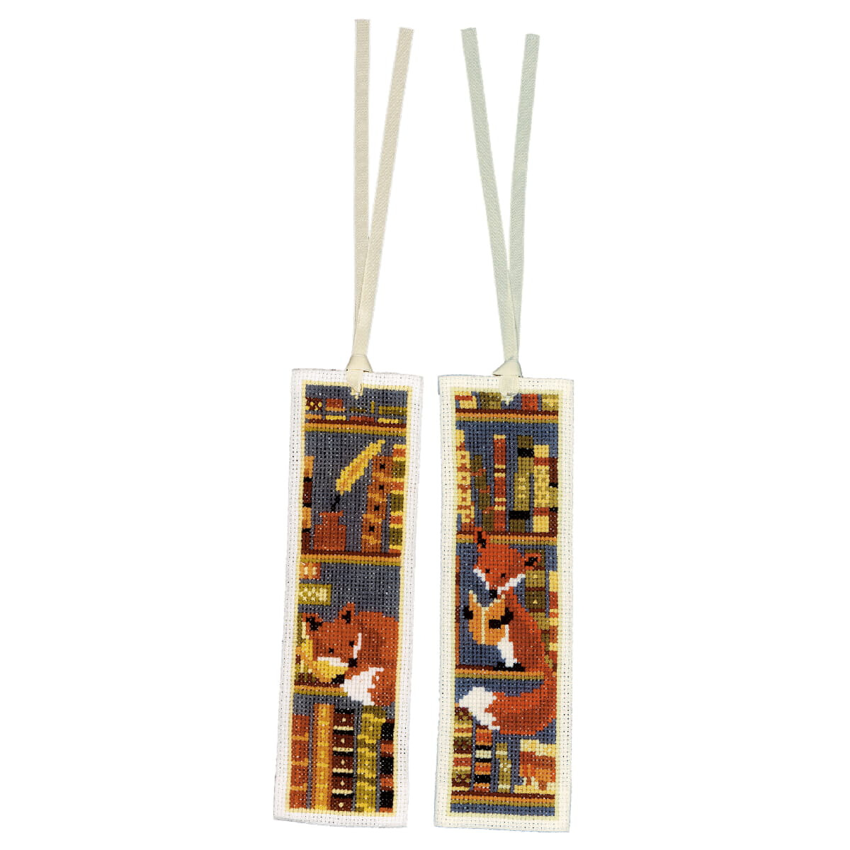 Vervaco bookmark counted cross stitch kit "Foxes in...