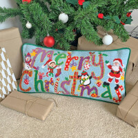 Bothy Threads Kit punto cuscino per arazzo stampato "Buon Natale", TAP16, 58,5x28,5cm, fai da te