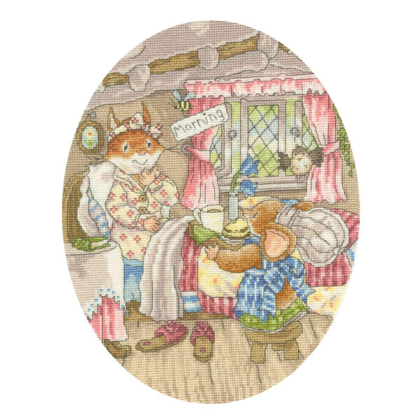 Bothy Threads counted cross stitch kit "Breakfast In Bed", XBR5, 24x32cm, DIY