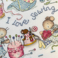 Bothy Threads kit punto croce "I Love Sewing", XKG9, 32x23cm, fai da te