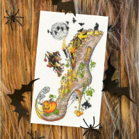 Bothy Threads counted cross stitch kit "All Hallows Party", XSK14, 17x28cm, DIY