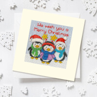 Bothy Threads  greating card counted cross stitch kit "Penguin Pals", XMAS69, 10x10cm, DIY
