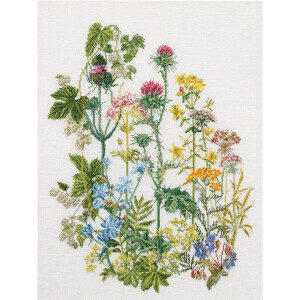 Thea Gouverneur kit punto croce "Herb Panel Evenweave", 35x46cm