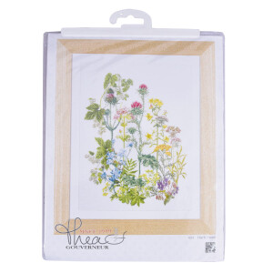 Thea Gouverneur counted cross stitch kit "Herb Panel Evenweave", 35x46cm, DIY