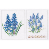 Thea Gouverneur counted cross stitch kit "Muscari Panel Evenweave", 34x22cm, DIY