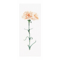 Thea Gouverneur counted cross stitch kit "Carnation Peach Evenweave", 17x42cm, DIY