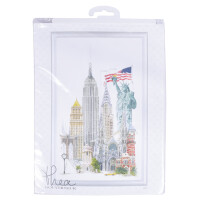Thea Gouverneur counted cross stitch kit "New York Evenweave", 50x79cm, DIY
