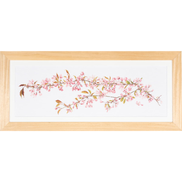 Thea Gouverneur counted cross stitch kit "Japanese Blossom Evenweave", 80x27cm, DIY
