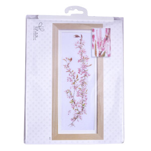 Thea Gouverneur counted cross stitch kit "Japanese Blossom Evenweave", 80x27cm, DIY