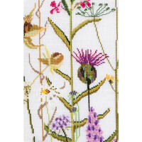 Thea Gouverneur Kit au point de croix compté "Fleurs sauvages Evenweave", 45x110cm