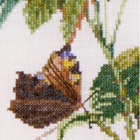 Thea Gouverneur counted cross stitch kit "Rose Redouté Evenweave", 26x38cm, DIY